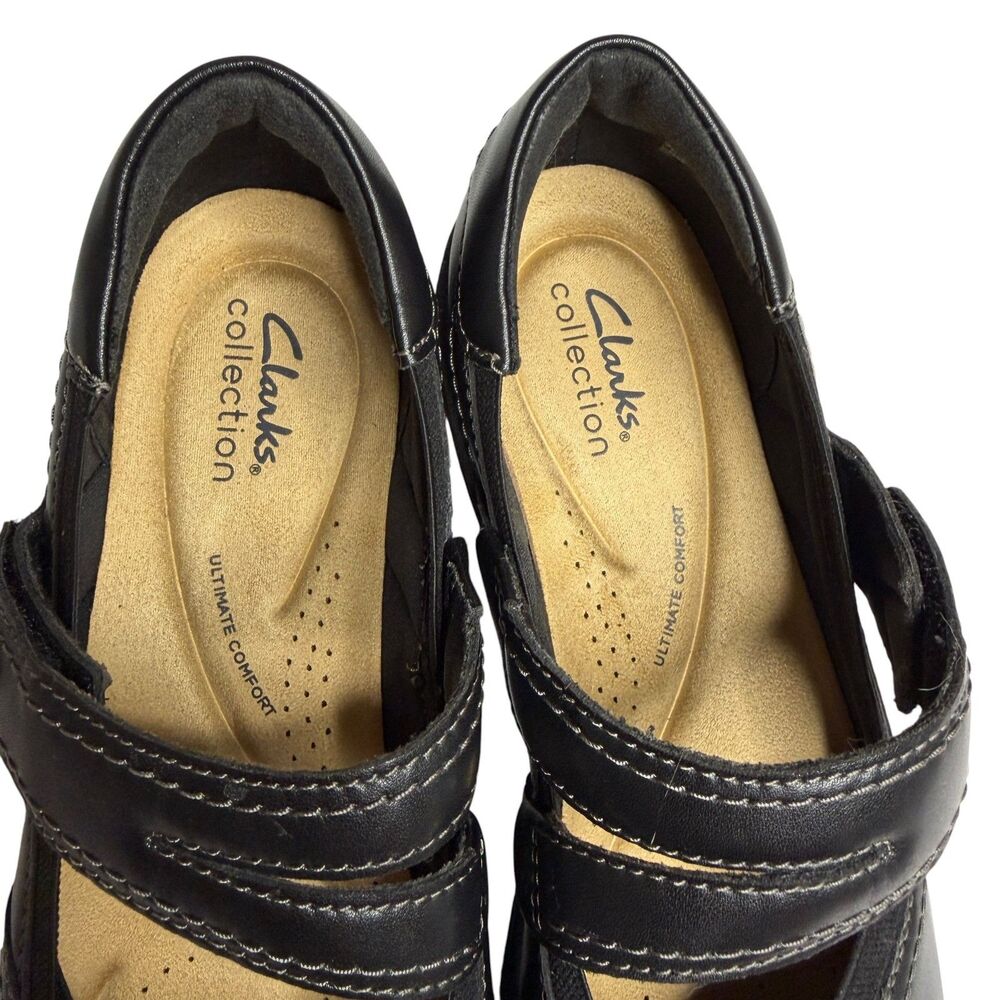 Clarks Collection Bryianne Janey Leather Flat Mary Jane Shoe Black 9 NWOT - Picture 5 of 10